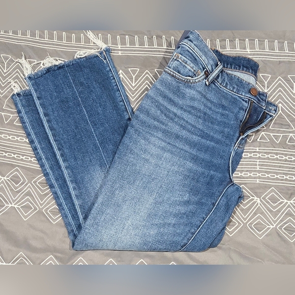 Hatch Maternity Straight Leg Ankle Raw Hem Jeans Size 27 - Picture 1 of 8
